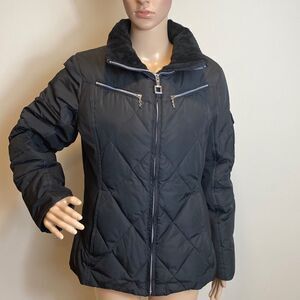Zero X Posure black quilted zip up jacket size M